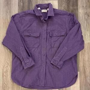 Vintage women’s L.L.Bean purple chamois cloth button up shirt Size 14 #outdoor